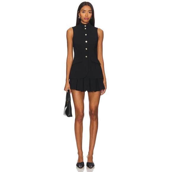 Amanda Uprichard Evelyn Skort Romper in Black size small